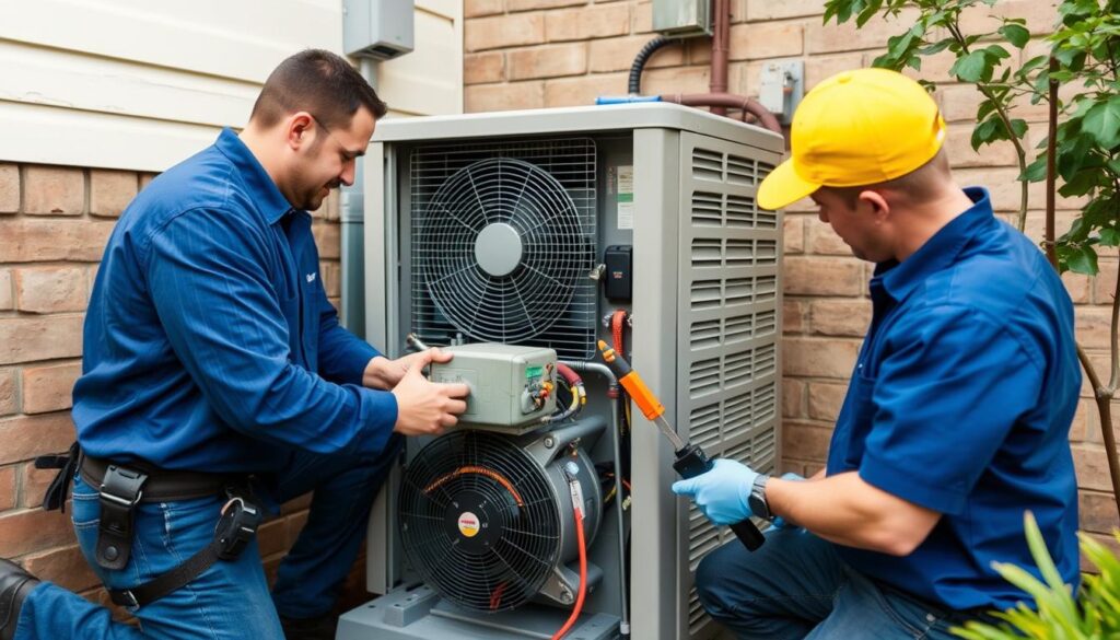 A detailed, informative price guide for air conditioner compressor replacement, presented in a clean, professional layout. The guide should feature a prominent central image of a typical residential air conditioning compressor unit, showcased against a lightly textured, neutral background. The compressor should be rendered with a high level of detail, highlighting its key components and dimensions. Surrounding the central image, display clear, easy-to-read pricing information organized into logical columns, providing a comprehensive overview of replacement costs for various compressor models and capacities. The overall aesthetic should convey a sense of authority and trustworthiness, with a neutral color palette and minimal decorative elements to allow the pricing data to take center stage. A detailed, informative price guide for air conditioner compressor replacement, presented in a clean, professional layout. The guide should feature a prominent central image of a typical residential air conditioning compressor unit, showcased against a lightly textured, neutral background. The compressor should be rendered with a high level of detail, highlighting its key components and dimensions. Surrounding the central image, display clear, easy-to-read pricing information organized into logical columns, providing a comprehensive overview of replacement costs for various compressor models and capacities. The overall aesthetic should convey a sense of authority and trustworthiness, with a neutral color palette and minimal decorative elements to allow the pricing data to take center stage.