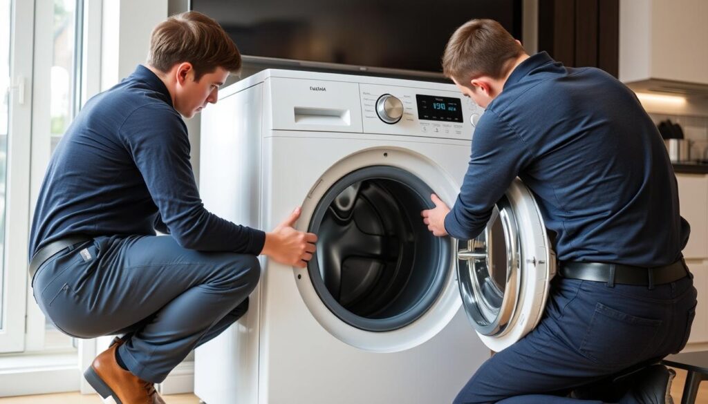 A modern, minimalist washing machine set against a clean, white background. The appliance is positioned in the foreground, with a simple, elegant design and a sleek, stainless steel finish. The middle ground features a subtle gradient in various shades of gray, hinting at the regional pricing variations across South African cities. In the background, a soft, blurred cityscape skyline of Johannesburg, Pretoria, Durban, and Cape Town, representing the geographic scope of the article. The lighting is soft and diffused, creating a sense of sophistication and attention to detail. The overall composition conveys a clear, informative, and visually appealing illustration of the regional installation pricing for washing machines in South Africa. A modern, minimalist washing machine set against a clean, white background. The appliance is positioned in the foreground, with a simple, elegant design and a sleek, stainless steel finish. The middle ground features a subtle gradient in various shades of gray, hinting at the regional pricing variations across South African cities. In the background, a soft, blurred cityscape skyline of Johannesburg, Pretoria, Durban, and Cape Town, representing the geographic scope of the article. The lighting is soft and diffused, creating a sense of sophistication and attention to detail. The overall composition conveys a clear, informative, and visually appealing illustration of the regional installation pricing for washing machines in South Africa.